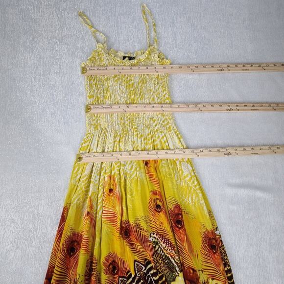 Just Love women's sundress yellow Size 1X smocked Fairy Dopamine funky hippie - Picture 4 of 10